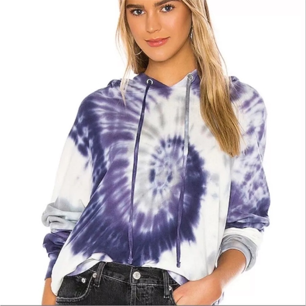 Michael Lauren Hoodie Tie Dye Purple Blue White Size Large